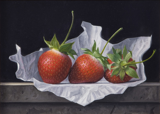 James Aponovich, ‘Three Strawberries’, 2013, Painting, Oil on canvas, Clark Gallery