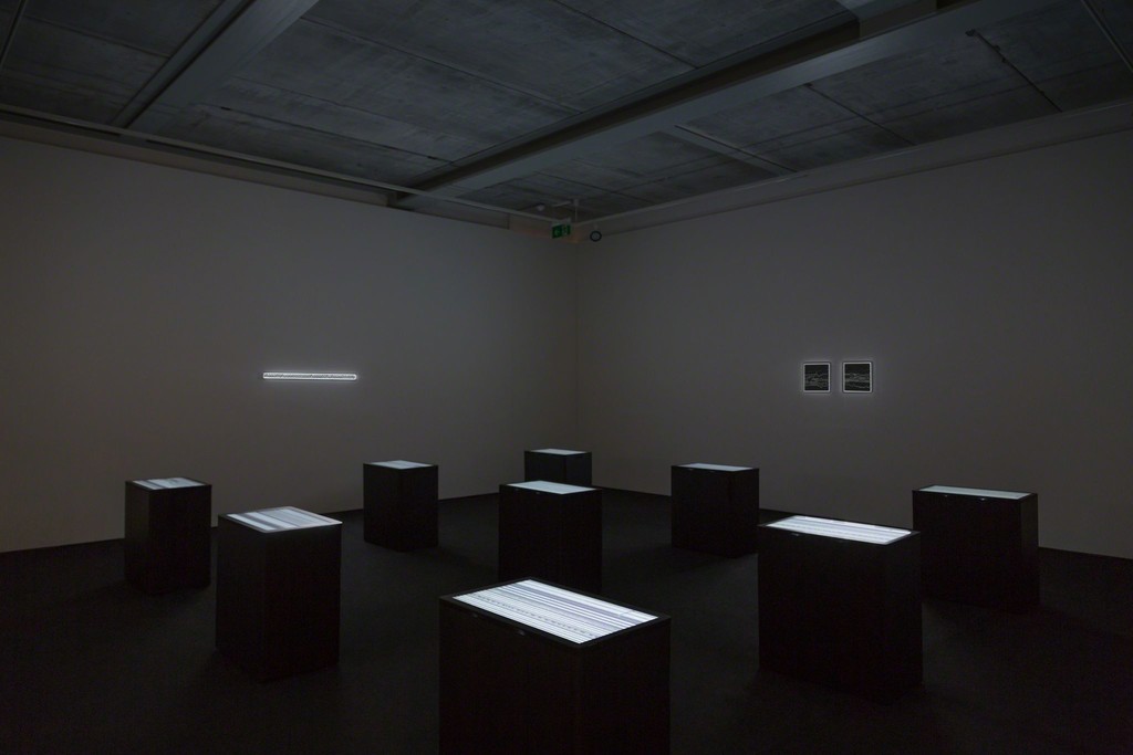 Ryoji Ikeda
Views of the exhibition π, e, ø
Almine Rech Gallery, Grosvenor Hill, London Courtesy of the artist and Almine Rech Gallery Photo: Melissa Castro Duarte Ryoji Ikeda
Views of the exhibition π, e, ø
Almine Rech Gallery, Grosvenor Hill, London Courtesy of the artist and Almine Rech Gallery Photo: Melissa Castro Duarte