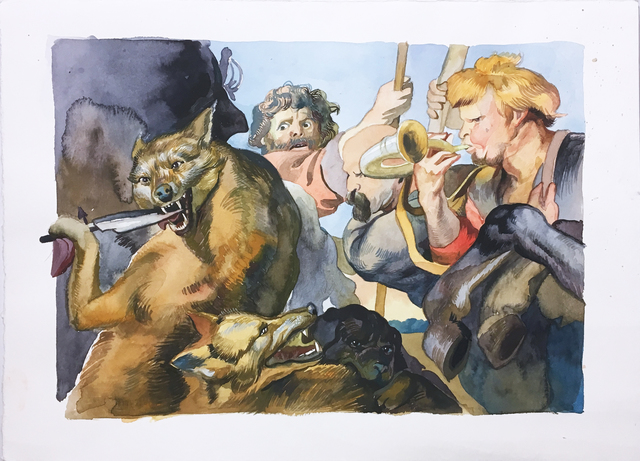 Thomas John Carlson, ‘Rubens Study 1’, 2017, Drawing, Collage or other Work on Paper, Watercolor on paper, Deep Space Gallery