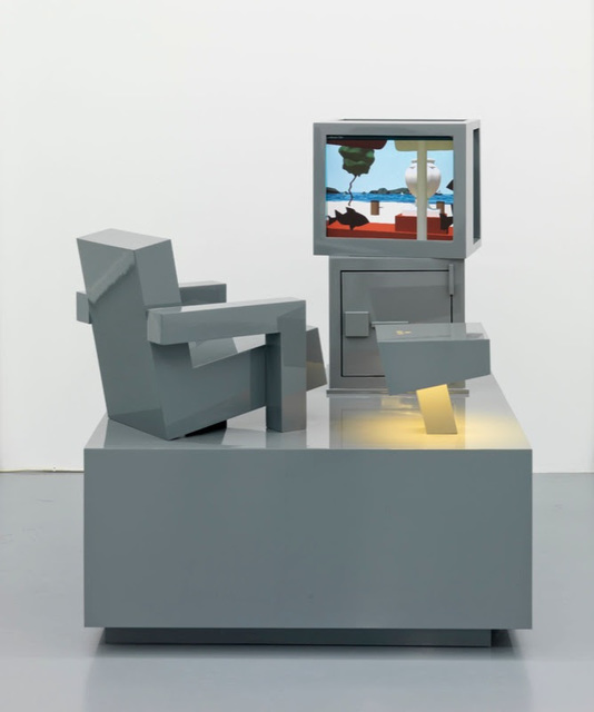 Kolkoz, ‘Film de vacances, Hong Kong’, 2006, Sculpture, Wood, paint, DVD, Video player, screen (vidéo 9'45'') / Bois medium, peinture, DVD, lecteur de DVD, écran (vidéo 9'45''), Perrotin