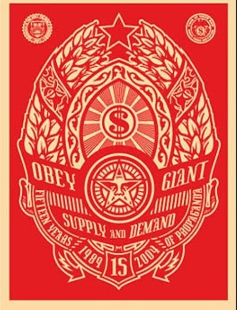 Shepard Fairey, ‘supply and demand red’, 2015, Rudolf Budja Gallery