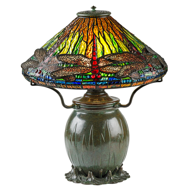 Tiffany Studios, ‘Fine Early Table Lamp, Dragonfly Shade On Swamp Flower Base, New York’, ca. 1900, Rago/Wright