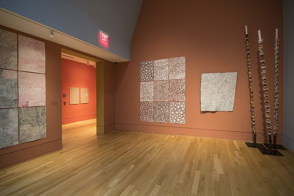 Installation view of Marking the Infinite: Contemporary Women Artists from Aboriginal Australia at The Phillips Collection. Photo: Lee Stalsworth Installation view of Marking the Infinite: Contemporary Women Artists from Aboriginal Australia at The Phillips Collection. Photo: Lee Stalsworth