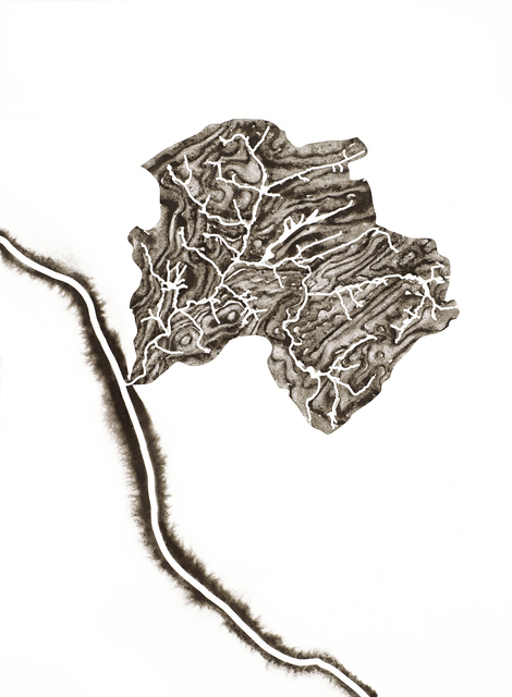 Lauren Rosenthal McManus, ‘Alexauken Creek’, 2017, Drawing, Collage or other Work on Paper, Ground rock, water, and gum arabic on paper, Garvey | Simon