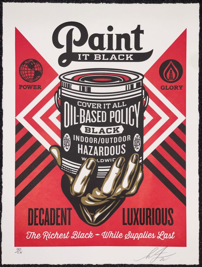Shepard Fairey Shepard Fairey "Paint It Black" Letterpress Edition Contemporary "The Rolling Stones"