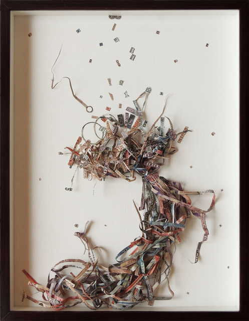 Máximo González, ‘Regalo para una Esposa Enojada (Present for an Angry Wife)’, 2015, Drawing, Collage or other Work on Paper, Collage: out-of-circulation currency, Lisa Sette Gallery
