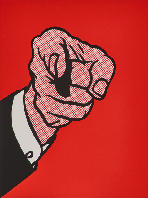 Roy Lichtenstein, ‘Finger Pointing from The New York Collection for Stockholm’, 1973, Print, Screenprint in colors (framed), Rago/Wright