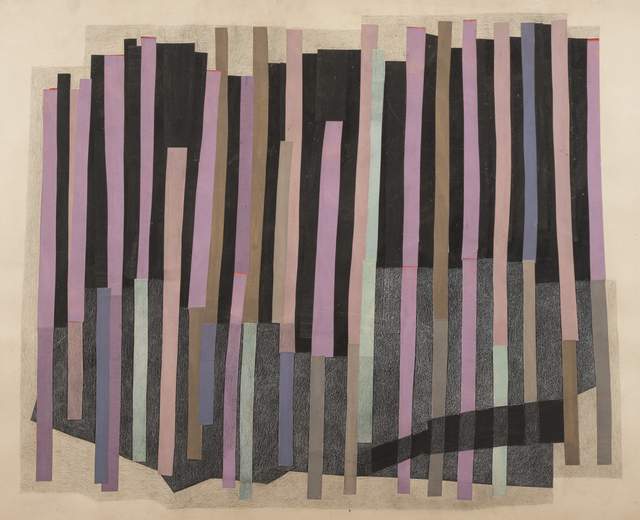 Margo Hoff, ‘Forest Pool’, 1965-1975, Mixed Media, Acrylic, pencil, paper collage on paper, Peyton Wright Gallery