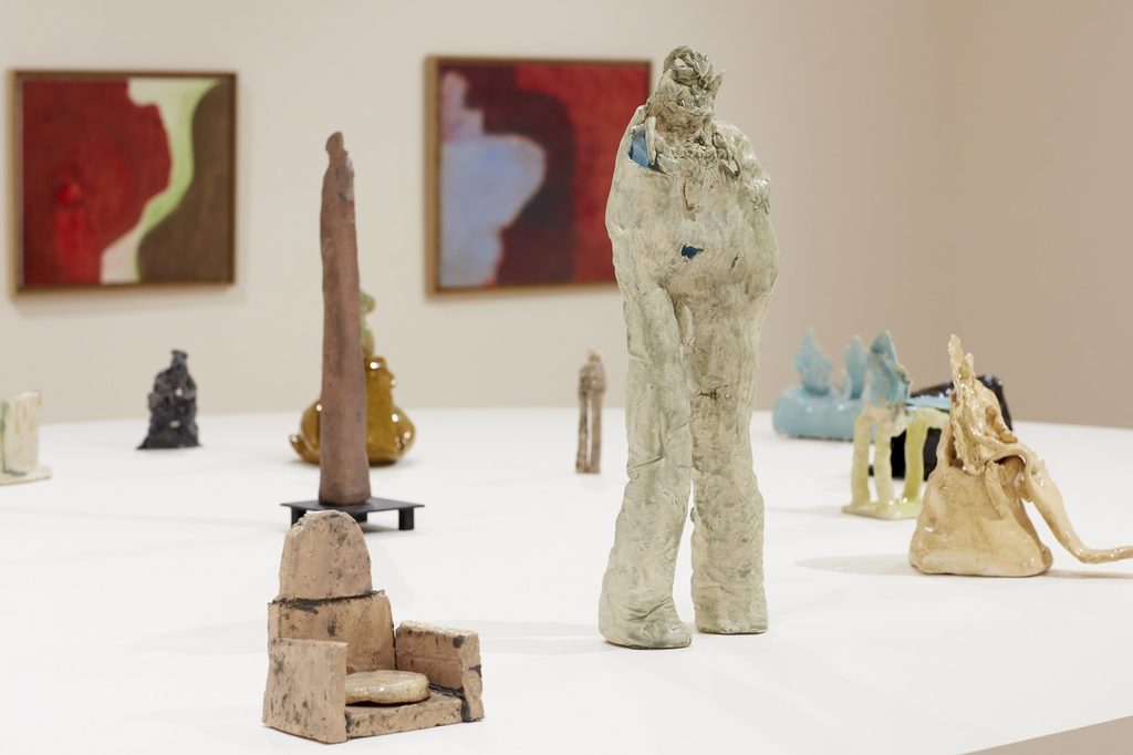 Simone Fattal: Works and Days, on view at MoMA PS1 through September 2, 2019. Artwork courtesy the artist and Balice Hertling, Paris; Karma International, Zurich / Los Angeles; kaufmann repetto, Milan / New York; and Galerie Tanit, Munich / Beirut. Image courtesy MoMA PS1. Photo: Matthew Septimus. Simone Fattal: Works and Days, on view at MoMA PS1 through September 2, 2019. Artwork courtesy the artist and Balice Hertling, Paris; Karma International, Zurich / Los Angeles; kaufmann repetto, Milan / New York; and Galerie Tanit, Munich / Beirut. Image courtesy MoMA PS1. Photo: Matthew Septimus.