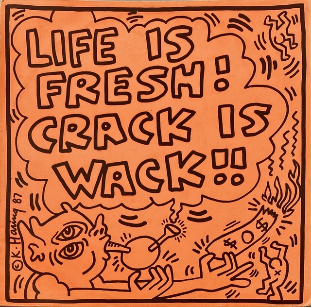 Keith Haring, ‘Keith Haring Crack Is Wack record art ’, 1987, Print, Offset lithograph on vinyl album cover, Lot 180