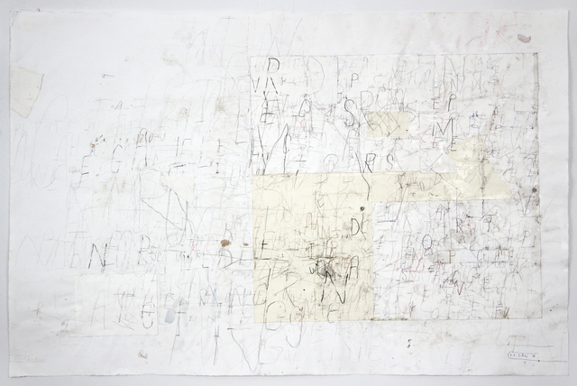 David Scher, ‘Untitled (Lettering)’, 2018, Drawing, Collage or other Work on Paper, Mixed media on paper, Pierogi