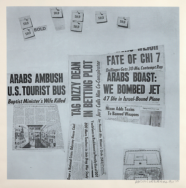 Robert Rauschenberg, ‘Features 73, from Currents’, 1970, Print, Screenprint in colors, on Aqua B 844 paper, with full margins., Phillips