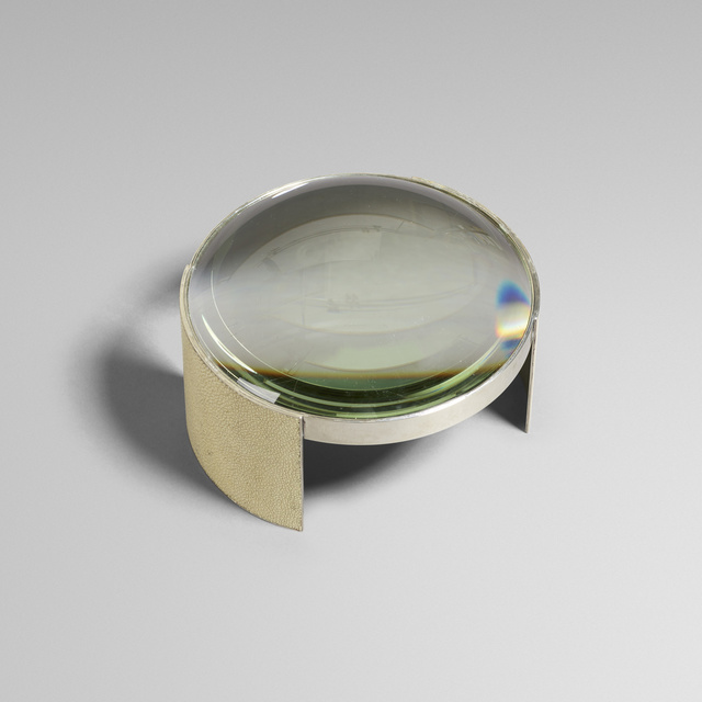 ‘Table magnifier’, Design/Decorative Art, Glass, shagreen, chrome-plated brass, Rago/Wright