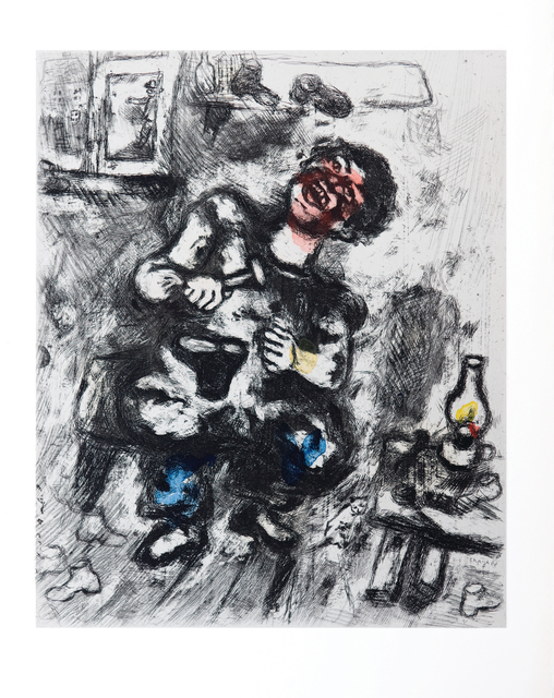 Marc Chagall, ‘The Cobbler and the Financier’, 1952, Print, Etching with hand colouring, Goldmark Gallery