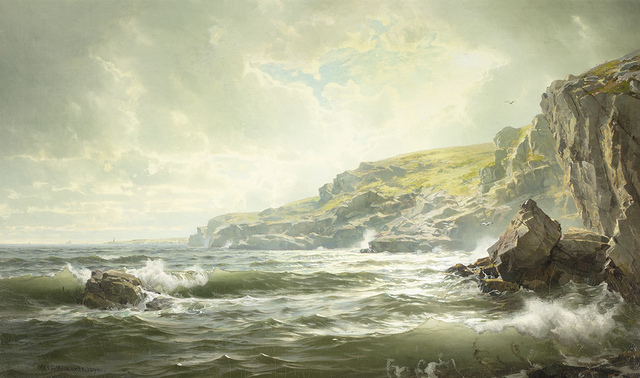 William Trost Richards Crashing Waves 1890 Available For Sale