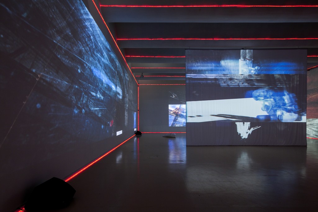 World5, 2015
Installation: HD video (3-D animation),
sound, LED lights, flicker lights, fog
generator
Overall duration: 15 min,
Photo: Tal Nisim World5, 2015
Installation: HD video (3-D animation),
sound, LED lights, flicker lights, fog
generator
Overall duration: 15 min,
Photo: Tal Nisim