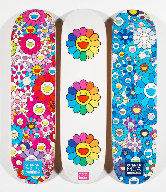 Takashi Murakami Multi Flower 8 0 Skate Decks Blue Pink And