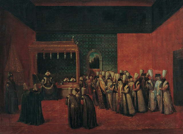 Sultan Ahmet III Receiving a European Ambassador — Jean Baptiste Vanmour (1700)