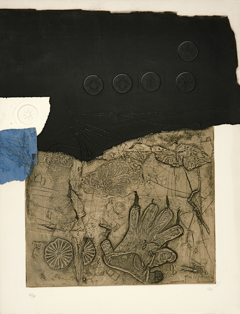 Antoni Clavé, ‘La tache bleu’, 1974, Print, Carborundum and etching in colours with embossing, Galerie Boisseree
