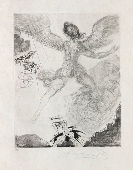 Salvador Dalí, ‘Flight and Fall of Icarus’, 1963, Print, Drypoint and aquatint etching on Japon paper., Galerie d'Orsay