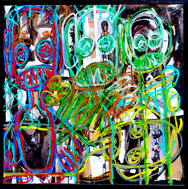 Aboudia, ‘Portrait de Famille’, 2013, Painting, Acrylic and collage on canvas, LIS10 Gallery