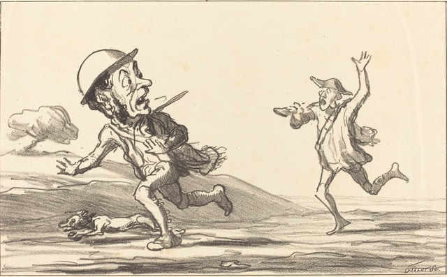 Honoré Daumier, ‘Allons bon!... il parait... chasse réservée’, 1864, National Gallery of Art, Washington, D.C.