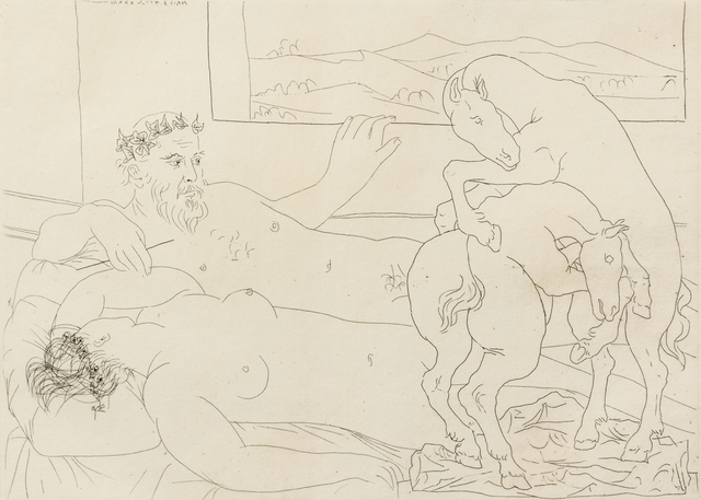 Pablo Picasso, ‘Le Repos du Sculpteur III (from La Suite Vollard)’, 1933, Hindman