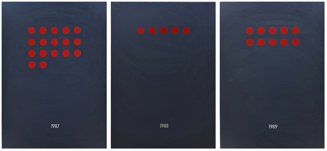 David Diao, ‘Sales’, 1992, Painting, Acrylic and vinyl on canvas (25 canvases; each 21 x 17.4 inches), Postmasters Gallery