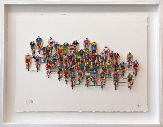 David Gerstein, ‘Tour de France (horizontal)’, 2007, Drawing, Collage or other Work on Paper, 3D-Papercut on 3 layers, individual hand painted, Galerie Kellermann