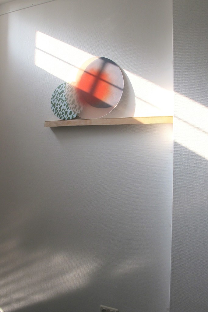 Installation in solo exhibition 'Shape and Form'. Acrylic and spraypaint on wood and plastic. Installation in solo exhibition 'Shape and Form'. Acrylic and spraypaint on wood and plastic.