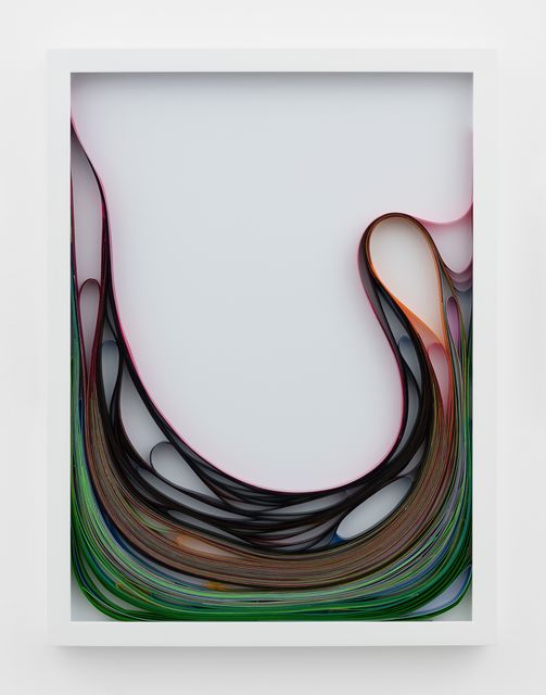 Lionel Estève, ‘Chemical Landscape from the North’, 2018, Painting, Various papers, epoxy, wooden frame, Perrotin