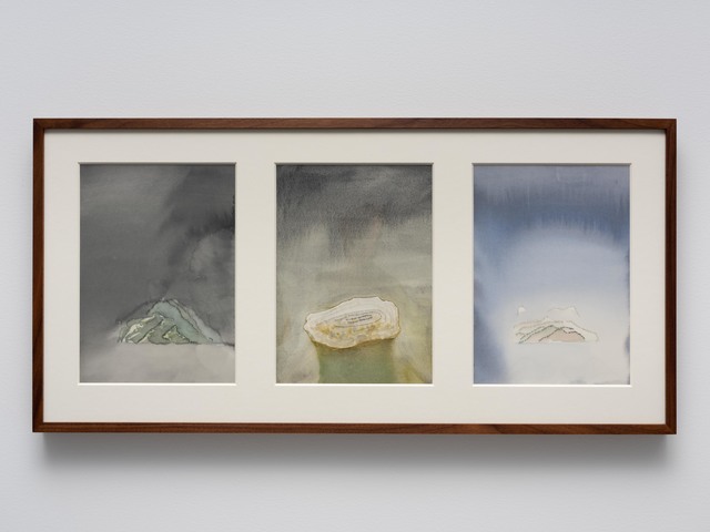 Johannes Heldén, ‘Untitled Islands (VII-IX)’, 2019, Painting, Watercolours, pigment print on film, museum glass, walnut frame, Cecilia Hillström Gallery