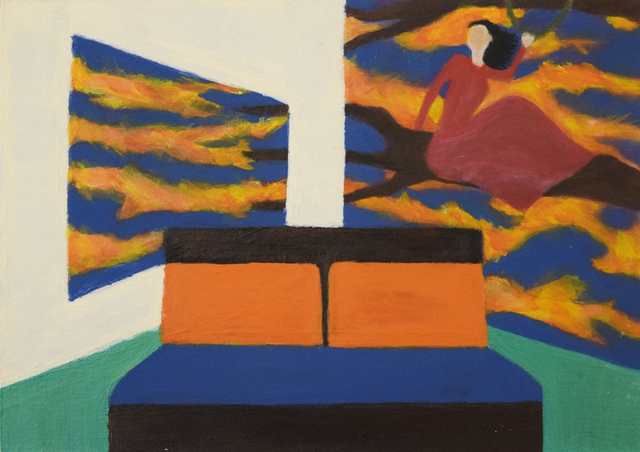 Maybellene Gonzalez, ‘The Bedroom’, 2018, Painting, Acrylic paint on wood block, Fountain House Gallery