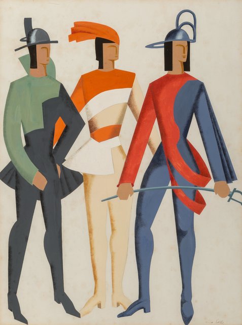 Alexandra Exter, ‘Trois Hommes - Don Juan’, 1929, Other, Gouache over pencil on paper, Heritage Auctions