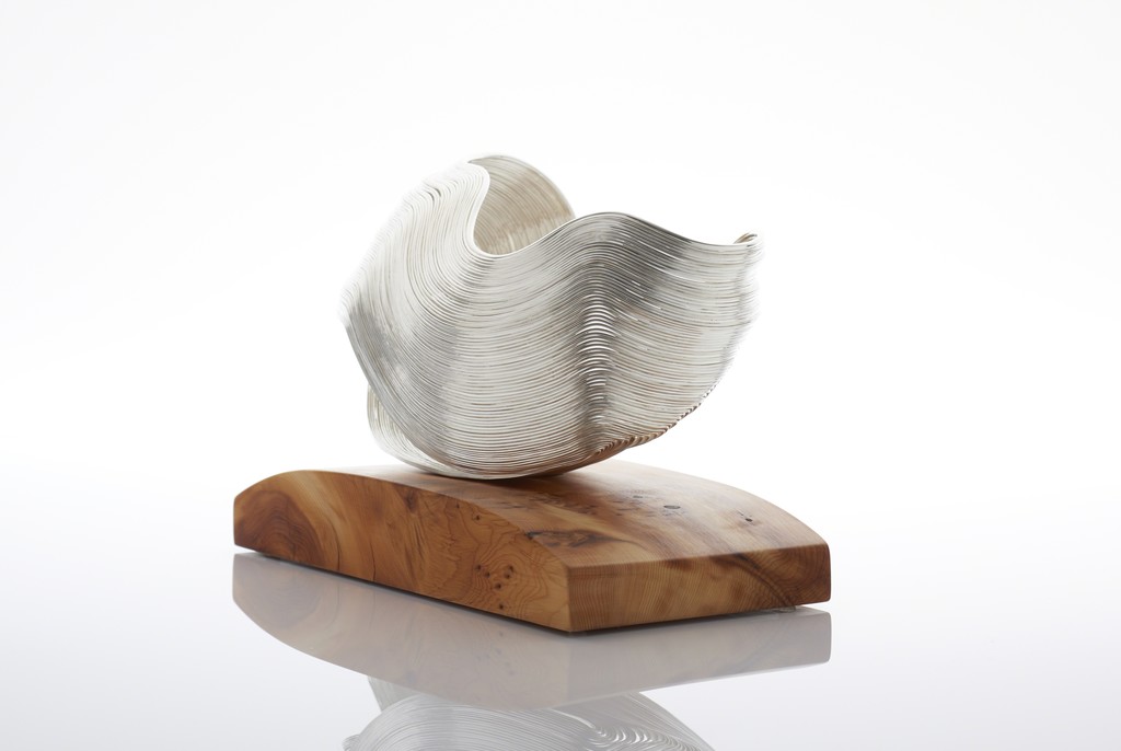 Nan Nan Liu , Silver Sculpture 2015 Sterling silver, fine silver, yew H32 x W28 x D 22cm Nan Nan Liu , Silver Sculpture 2015 Sterling silver, fine silver, yew H32 x W28 x D 22cm