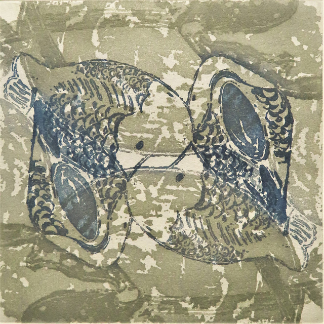 Monica Chivas, ‘Blue & White on the pond 1’, 2020, Print, Etching, Open Bite Printmakers