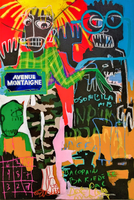 Dolet Malalu, ‘Avenue Montaigne ’, 2018, Painting, Acrylic, oil pastels and spray paint on canvas, Out of Africa Gallery