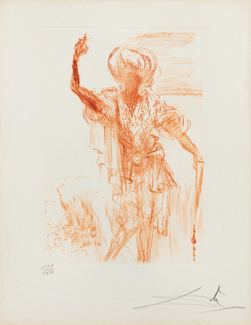 Salvador Dalí, ‘Othello from Shakespeare series’, 1968, Print, Color Drypoint Etching, Hindman