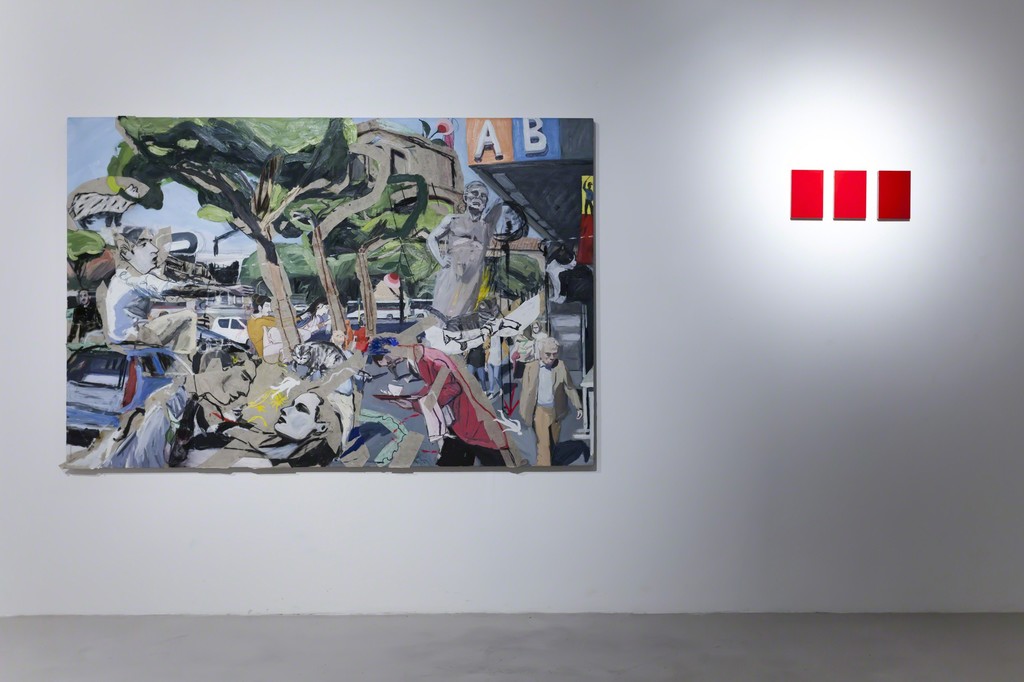 Luca Padroni "Un'ultima Volta (Mario Monicelli)", 2014, olio e collage su tela, 150x225cm e Alfonso Fratteggiani Bianchi "Senza Titolo", 2014, 21x14cm, pigmento su pietra serena, 23x14 ciascuno — presso Montoro12 Contemporary Art. Luca Padroni "Un'ultima Volta (Mario Monicelli)", 2014, olio e collage su tela, 150x225cm e Alfonso Fratteggiani Bianchi "Senza Titolo", 2014, 21x14cm, pigmento su pietra serena, 23x14 ciascuno — presso Montoro12 Contemporary Art.