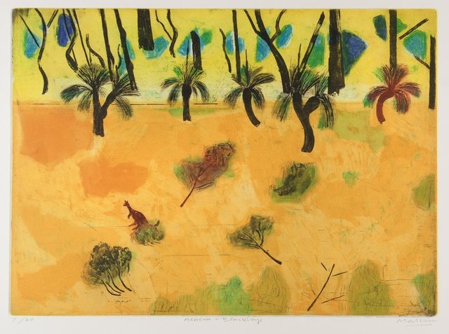 Jeffrey Makin, ‘Acacia and Blackboys’, 2004, Print, Etching, Angela Tandori Fine Art