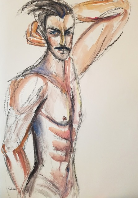 Vian Borchert, ‘Come-hither’, 2019, Painting, Watercolor and charcoal on paper, bG Gallery