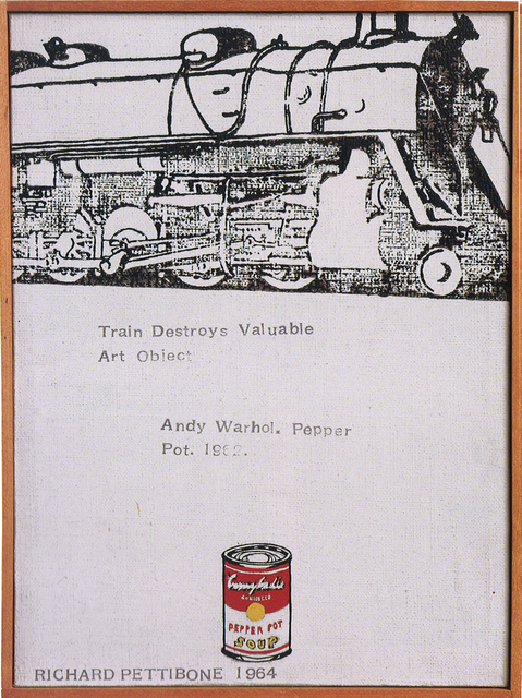 Richard Pettibone, ‘Train Destroys Valuable Art Object; Andy Warhol, "Campbell's Soup Can (Pepper Pot)", 1962’, 1964, Collectors Contemporary