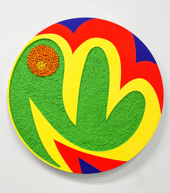 Carlos Rosales-Silva, ‘Nopalitos, Tuna, y Xoconostle’, 2020, Painting, Sand in acrylic paint and flashe paint on custom panel, Ruiz-Healy Art