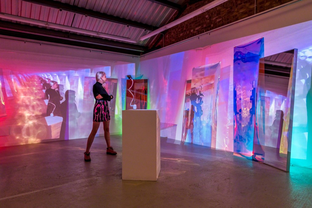 Installation view of Signe Pierce ‘Metamirrorism’ at Annka Kultys Gallery, London 2018. Photo: Annka Kultys Gallery (Damian Griffiths) Installation view of Signe Pierce ‘Metamirrorism’ at Annka Kultys Gallery, London 2018. Photo: Annka Kultys Gallery (Damian Griffiths)