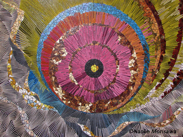 Naoko Morisawa, ‘Energy XI 0 Rise, Let Me Sun Rise’, 2017, Mixed Media, Hand-crafted, Oil-stained Wood & Paper Mosaic Collage on Board, Frederick Holmes and Company