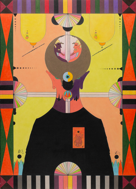 William Fields, ‘Theosibal, Guardian of the arts, artists, animals and the arcane’, 2020, Drawing, Collage or other Work on Paper, Fabriano, Caran d'Ache pencils, Unison pastels, Cavin-Morris Gallery