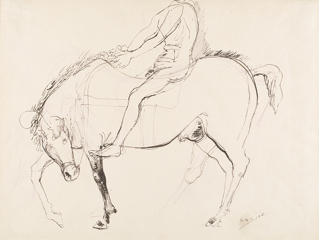 Marino Marini, ‘Cavallo e cavaliere’, Drawing, Collage or other Work on Paper, China and mixed media on paper, Il Ponte