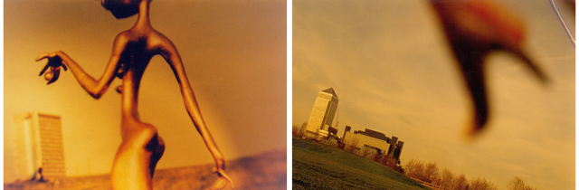 Itziar Bilbao Urrutia, ‘Golden Ball, Golden Heel’, 1998, Photography, C-Print on dibond backing face mounted to 3mm plexiglass (diptych), IFAC Arts