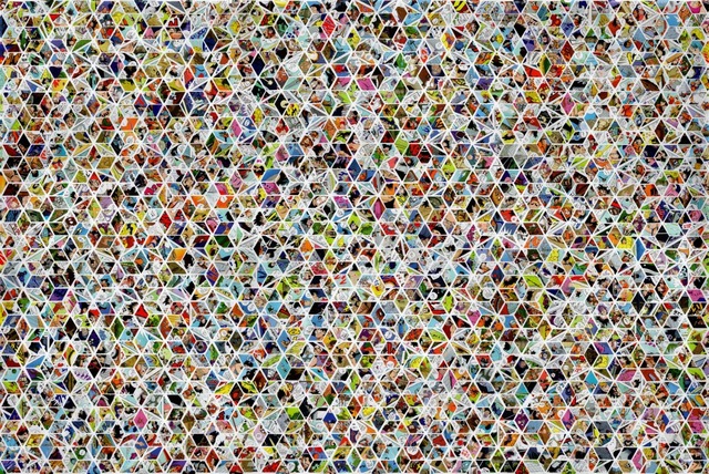Magdalena Murua, ‘Cubic Isolation’, 2020, Painting, Comic book pages collaged on canvas, Adelson Galleries
