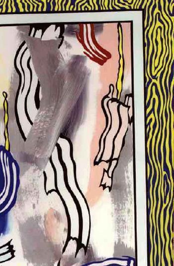 Roy Lichtenstein - Collage for painting on blue and yellow wall